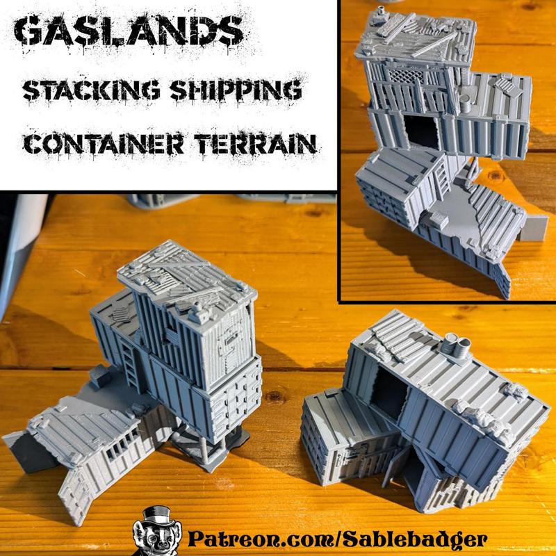Gaslands - Shipping container modular terrain buildings