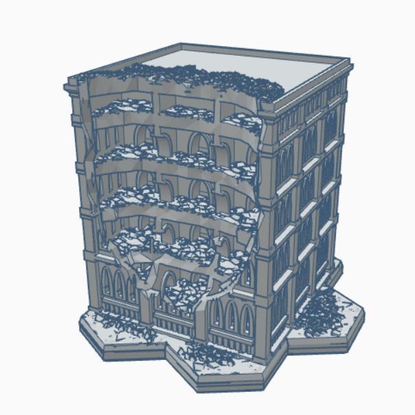 Gothic Ruined Building with Hex Base 103 GRHB103