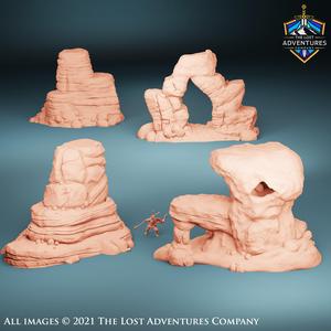 Desert Rock Formations (Set of 4)