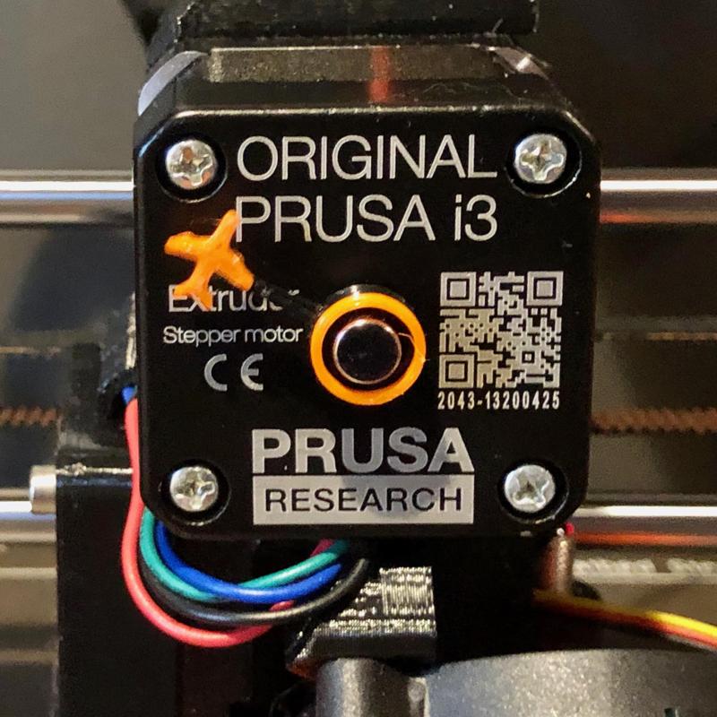 Minimal two-color extruder indicator, magnetic, no glue