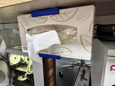 Under the table tissue box holder