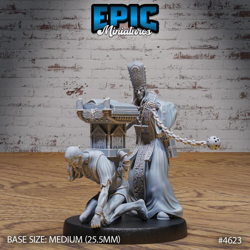 Fallen Bishop Pray ‧ DnD Miniature ‧ Tabletop Miniatures ‧ Gaming Monster ‧ 3D Model ‧ RPG ‧ DnDminis ‧ STL FILE