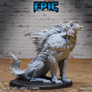 Warg Beast Sit ‧ DnD Miniature ‧ Tabletop Miniatures ‧ Gaming Monster ‧ 3D Model ‧ RPG ‧ DnDminis ‧ STL FILE