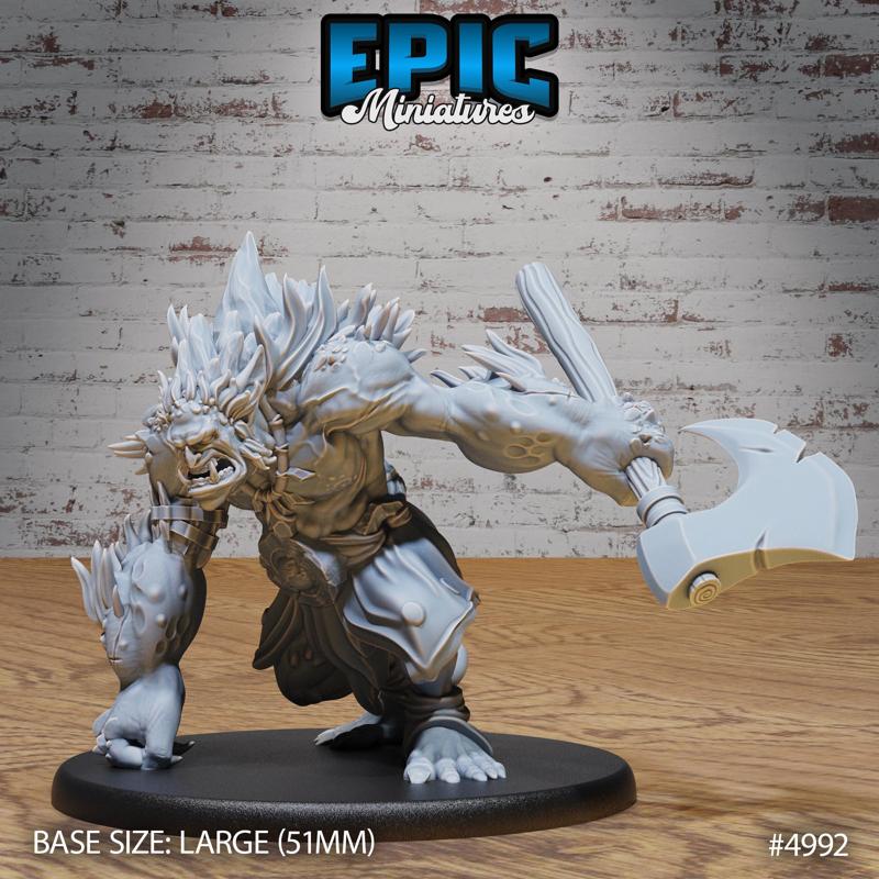 Savage Troll Kneel ‧ DnD Miniature ‧ Tabletop Miniatures ‧ Gaming Monster ‧ 3D Model ‧ RPG ‧ DnDminis ‧ STL FILE