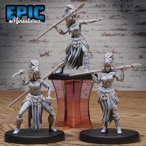 Lion Huntress Set ‧ DnD Miniature ‧ Tabletop Miniatures ‧ Gaming Monster ‧ 3D Model ‧ RPG ‧ DnDminis ‧ STL FILE