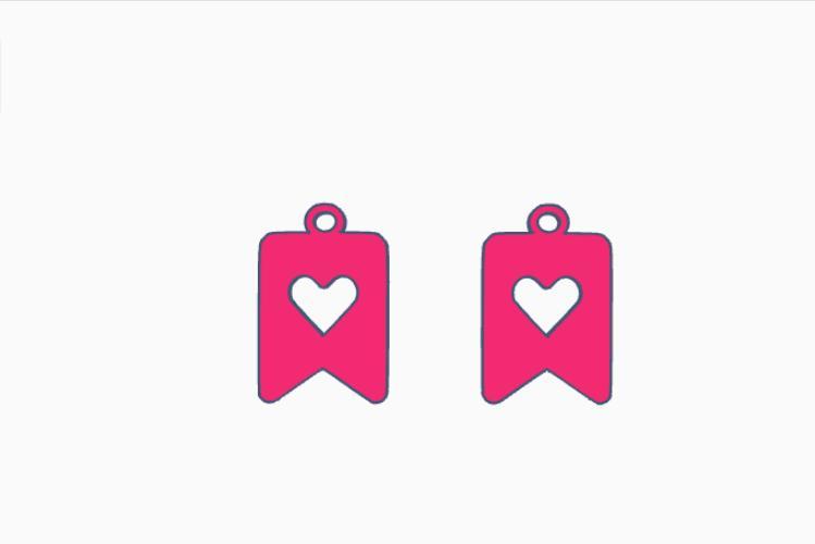 heart keychain earring pendant earring