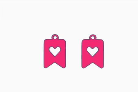 heart keychain earring pendant earring