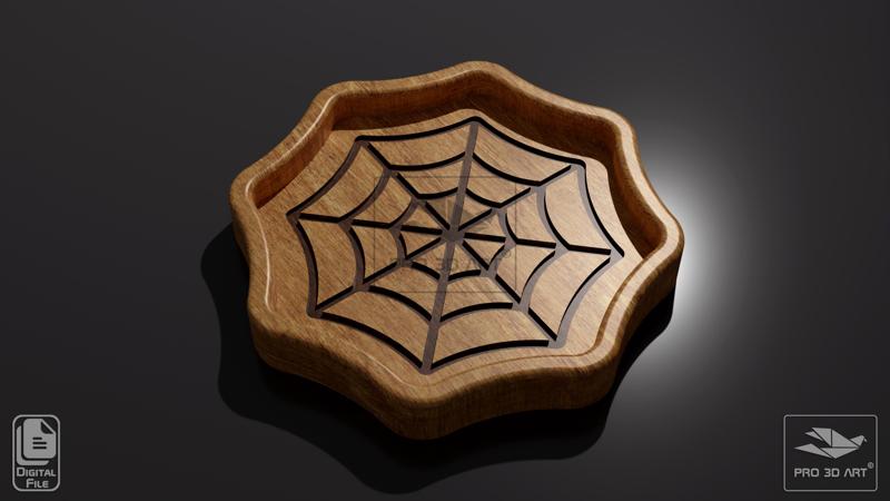 Halloween Spiderweb Tray - CNC Files for Wood