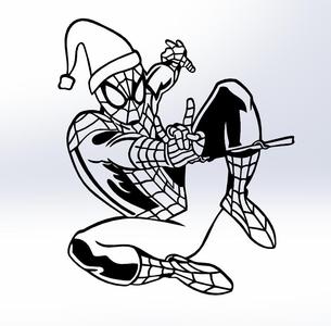 Line art spider man, christmas spider man, wall art spider man, 2d art spider man, Navidad