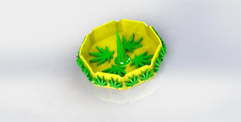Marijuana 420 Ash Tray with Poker
