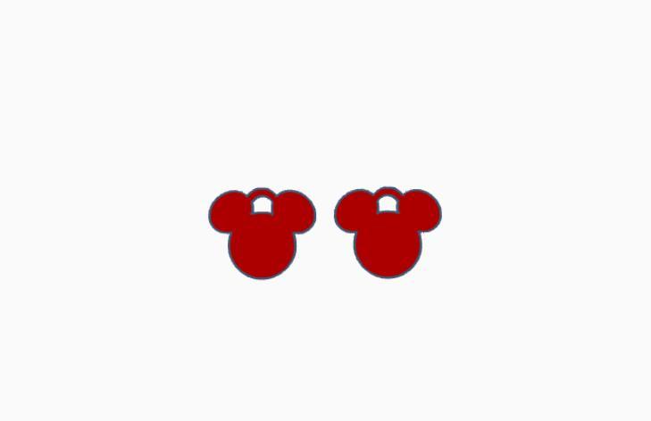 Micky mouse earring key ring keychain charm earring