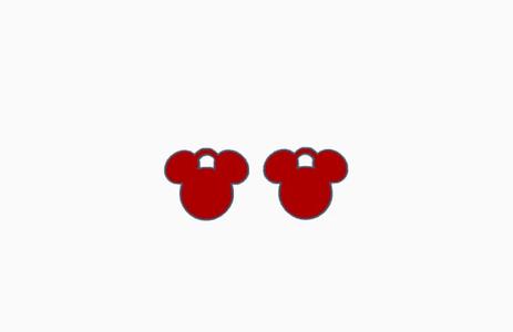 Micky mouse earring key ring keychain charm earring