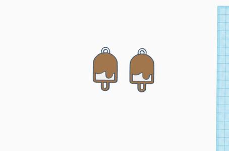ice cream earring key ring pendant charm earring