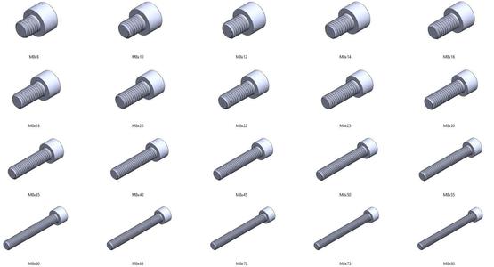 M8 screws DIN 912 VG + M8 nut DIN934 Nut Screw