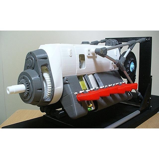 Inverted V-type 12-Cylinder Engine, Water-Cooled, Cutaway