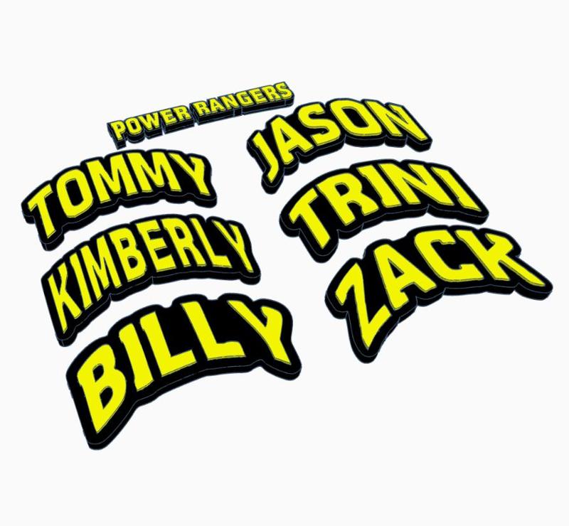 MIGHTY MORPHIN POWER RANGERS 90s TOYS NAME Logo Display by MANIACMANCAVE3D