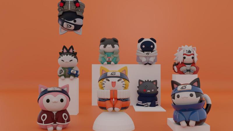 pack narucat Complete Pack Ninja Cats 9 figures
