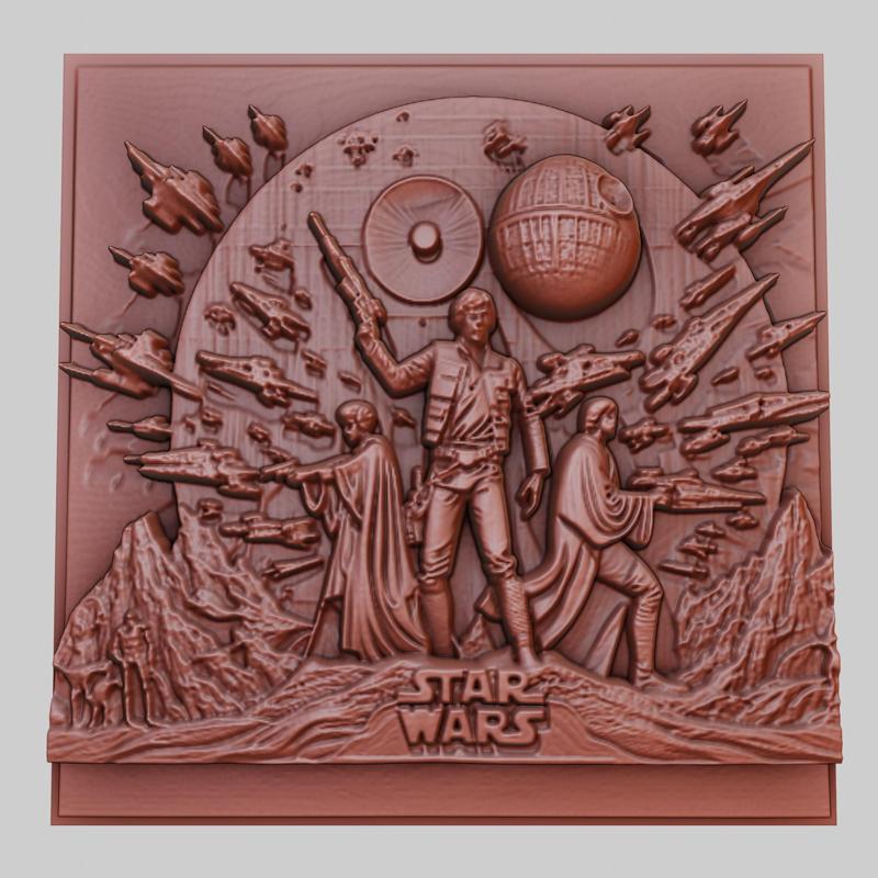 Star Wars: A New Hope 3d printer relief medallion obj stl