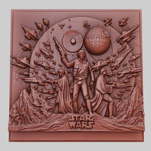 Star Wars: A New Hope 3d printer relief medallion obj stl