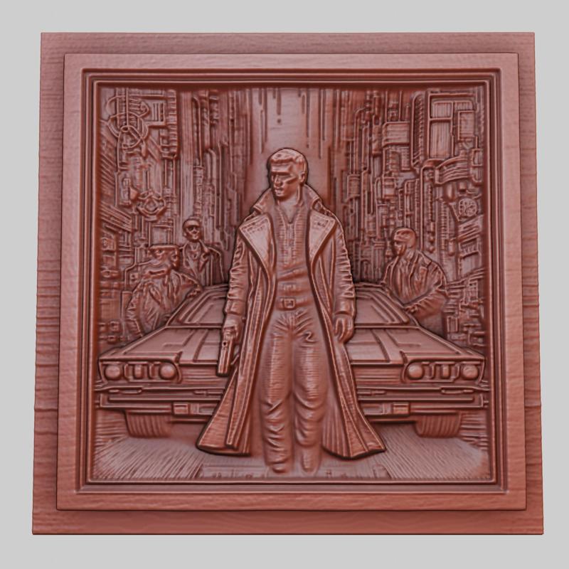 Blade Runner 3d printer relief medallion obj stl