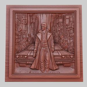 Blade Runner 3d printer relief medallion obj stl