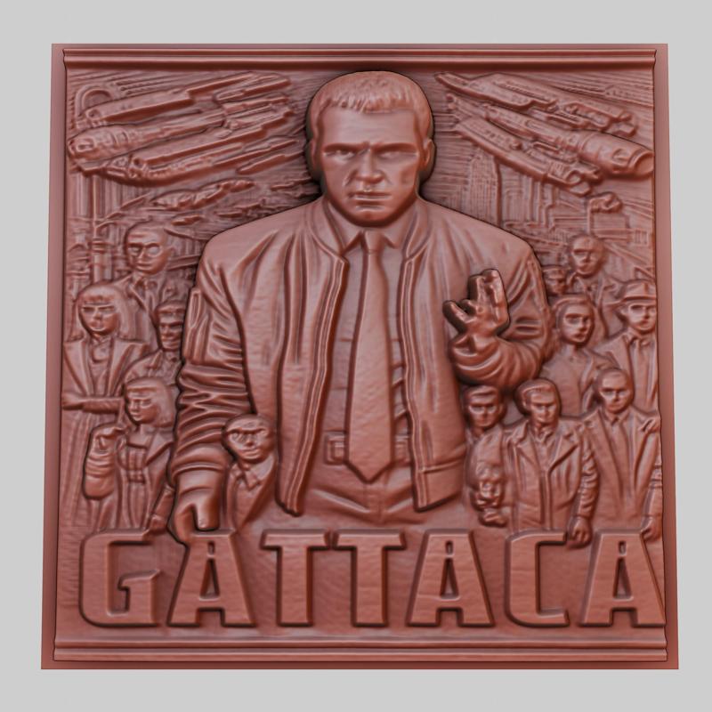 Gattaca 3d printer relief medallion obj stl