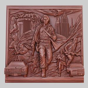 Escape from New York 3d printer relief medallion obj stl