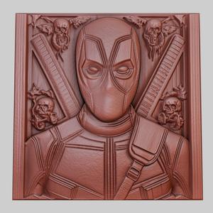 Deadpool 3d printer relief medallion obj stl
