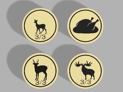 Food and Elk(Deer,Fawn) token set  ver 1.1 @ Simic food / Oko, Thief of Crowns 3Dprinter data