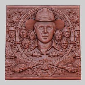 Total Recall 3d printer relief medallion obj stl
