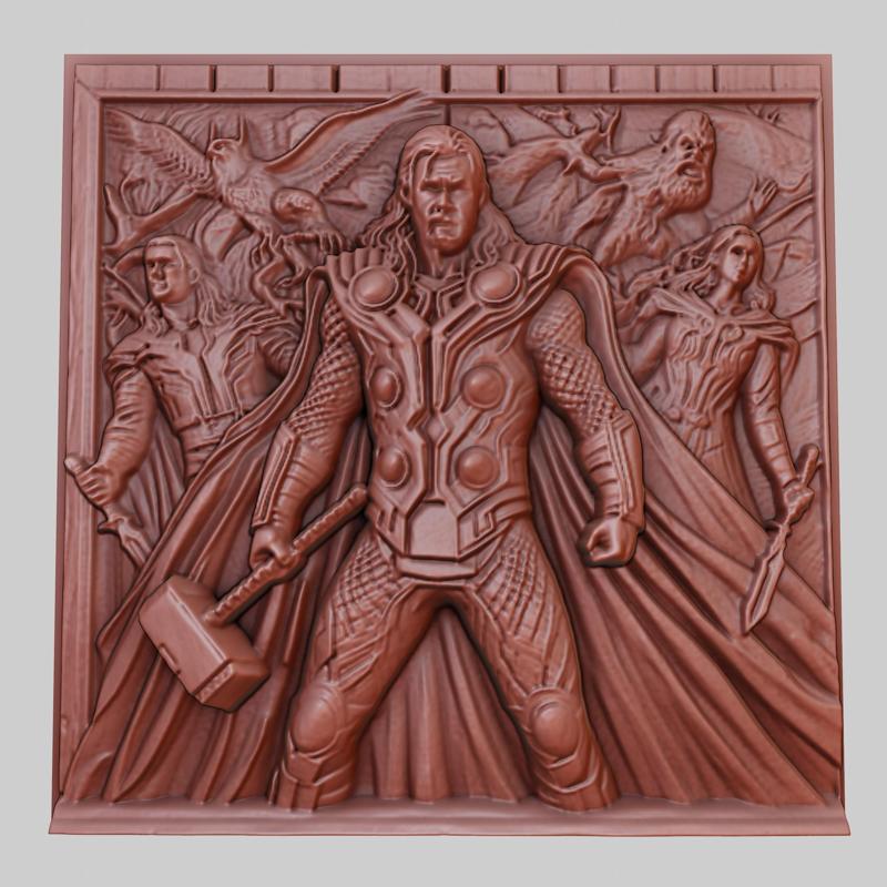 Thor 3d printer relief medallion obj stl