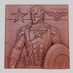 Captain America 3d printer relief medallion obj stl