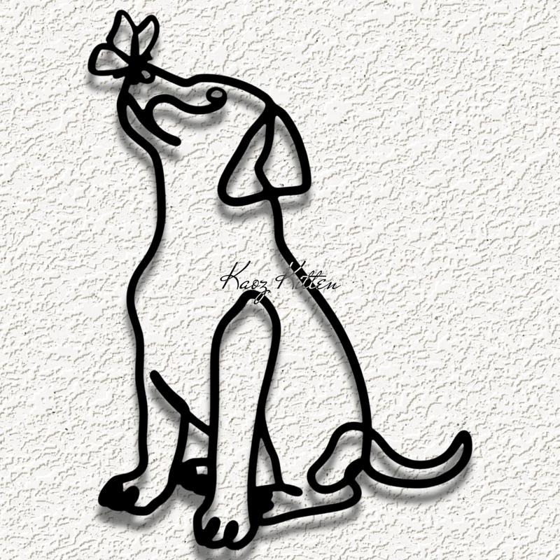 line puppy dog WALL ART HOME DECOR