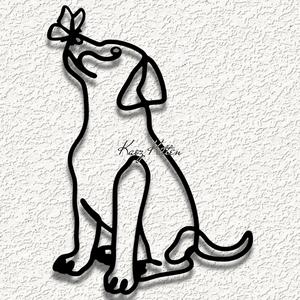 line puppy dog WALL ART HOME DECOR