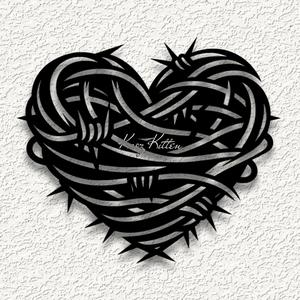 barb wire heart gothic wall art home decor