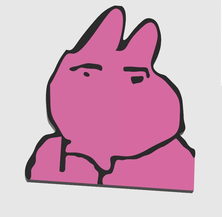Colorful bunny pouting keychain