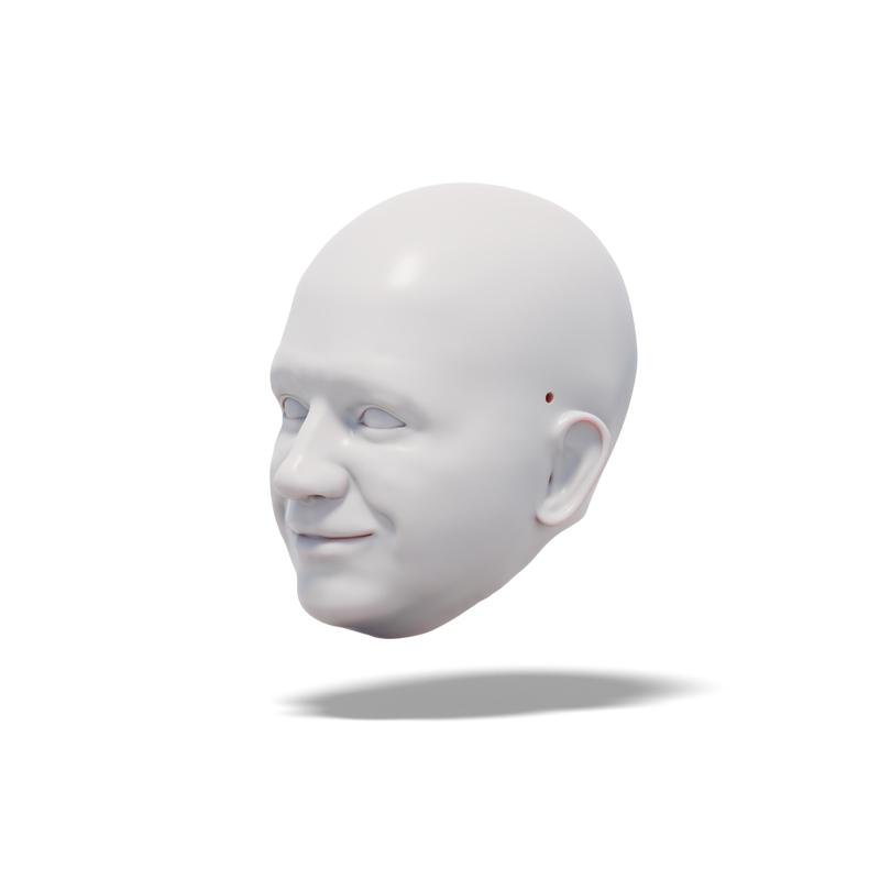 Happy Man, 3D model of head (for doll, marionette, puppet)