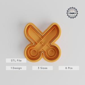 Scissors Cookie Shape Cutter & Stamp, 6 Piece Set, Perfect for Cookies & Fondant, Includes S/M/L Sizes PRODUCT_2959