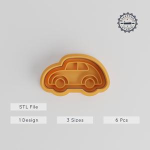 Old Rounded Car Shape Cutter & Stamp Set, Perfect for Cookies and Fondant, Includes 3 Sizes, Classic & Retro Vehicle Designs PRODUCT_3250
