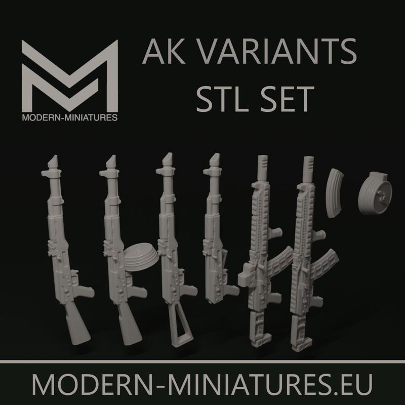 28mm AK variants assault rifle set