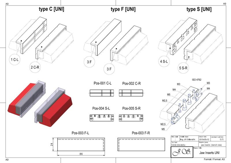 Jaw Inserts for bench vice[vise] (universal version)
