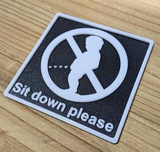 Sit down please plate