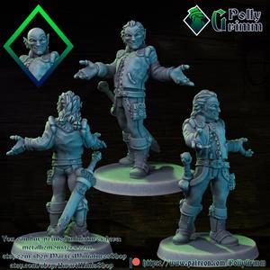 Tabletop miniature sci-fi cyberpunk fantasy. Joker elf warrior