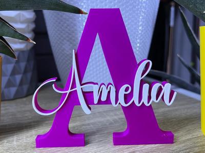 AMELIA name names ornament nameplate initial 