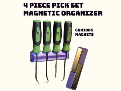 4 Piece Pick Set Magnetic Organizer Bar 
