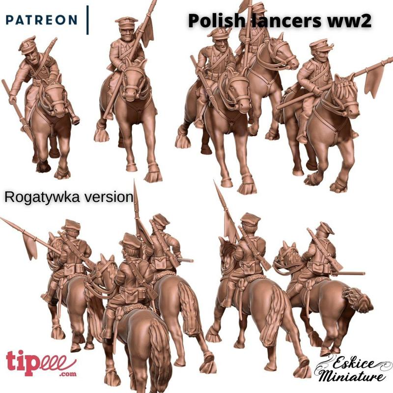 Polish Lancers on horses - 28mm