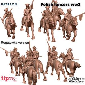 Polish Lancers on horses - 28mm