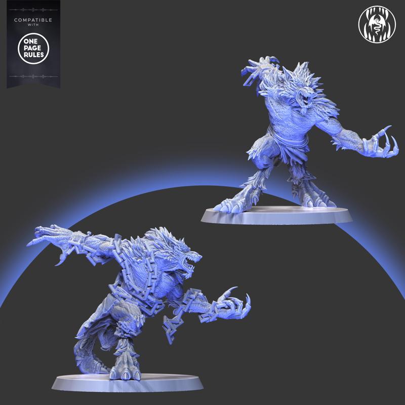 Wild unchained werewolf 2 miniatures