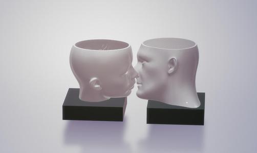 valentine vase pot sculpture couple man woman decor plant design meme for ender 3