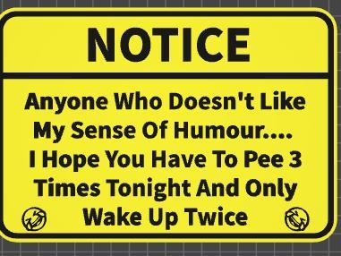funny sign pee 3 times